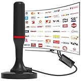 DVB-T/DVB-T2 HD Antenne,TV-Zimmerantenne für Smart-TVs Mit Verstärker und Magnetfuß für 360°...