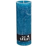 Spaas Rustikale Stumpenkerze 68/190 mm, ± 95 Stunden, ohne Duft - türkis, 0633204.620, D 68 mm x H...