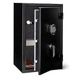 Amazon Basics Safe, feuerfest, mit programmierbarem elektronisch Tastenfeld, 60 l Volumen, schwarz,...