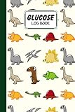 Glucose Log Book: Blood Sugar Log Book Dinosaurs Set Cover, Diabetes Tracker, Blood Sugar Log Book...