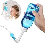 Nasenspülung, Nasendusche Flasche 300ml Neti Pot Sinus Kit für Erwachsene und Kinder-Blau
