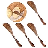 Bewudy 4 Stück Buttermesser aus Holz, Buttermesser Klein, Klein Käsemesser Dessertmesser Set Brot...