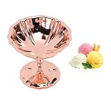Phefop Eisbecher aus Edelstahl, Wiederverwendbare Dessertschale mit Fuß, Blumenförmige Eisschale...
