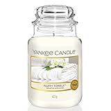 Yankee Candle Duftkerze im Glas (groß) | Fluffy Towels | Kerze mit langer Brenndauer bis zu 150...