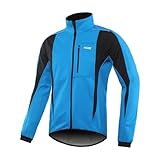 ARSUXEO Herren Radjacke wasserdicht winddicht Winter Thermal Atmungsaktiv Fahrradbekleidung 15K Blau...