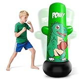 JUOIFIP Boxsack Stehend 120cm Aufblasbarer Boxsack Kinder mit Abprallende Aktion und Nicht fallende...