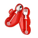 GARIOUANS Kinderbesteck aus Edelstahl und Kunststoff Lernbesteck für Kleinkinder Ergonomisch...