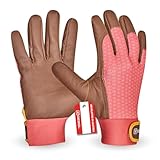Gebol Lonicera, 1 Paar Gartenhandschuhe aus Ziegenleder & Stretch-Spandex, Arbeitshandschuhe für...