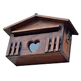 WEKAMOS Vintage Holzbriefkasten Wandmontage Regenfest Holz Postkasten Kreative Vorschlagsbox für...
