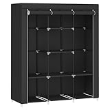 SONGMICS Kleiderschrank, Garderobe, Kleiderständer mit Vliesstoffbezug, Hängestangen, Ablagen, 45...