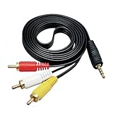 3,5 mm auf RCA Camcorder AV Kabel, 5 Fuß 3,5 mm auf 3RCA Audio Video Ausgangsadapterkabel, für...