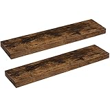 HOOBRO Wandregal, Schweberegal 2er-Set, stabile Wandboards, 80 x 20 x 3,8 cm Hängeregale, mit...