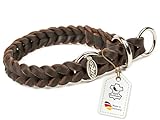 CopcoPet Hundehalsband Würger 30–35 cm x 15mm Braun – Geflochtenes Halsband mit Zugstopp &...