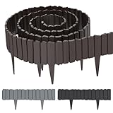 Suusolny Holzoptik Rasenkante Kunststoff Beetumrandung Garten Holzmaserung imitiert Mähkante...