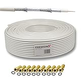 Premium X 30m SAT Koaxial Kabel 135dB 4-fach SAT Antennenkabel Koaxialkabel Koaxkabel...