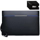 Eshow Handgelenktasche Herren Vintage Herrenhandtasche aus PU-Leder Clutchtasche mit RFID Blocker...