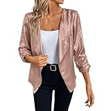 Generisch Mantel Damen Rot Elegant Damenjacke mit offener Vorderseite und Langen Ärmeln Damen...