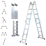 Gelenkleiter Stavalance 4x4 Aluminium Multifunktionsleiter 4x4 Stufen - 4,6 m Länge klappbar -...