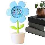 Generisch Wecker für das Schlafzimmer,Geräuschlose Blumentopf-förmige Dekoration für Uhr |...