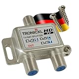 TronicXL Premium Antennenverteiler Verteiler Weiche Splitter F-Buchse zb für DVBT DVBC SAT Splitter...