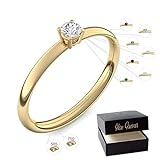 Verlobungsring Gold 585 750 PERSONALISIERT + ETUI mit individueller GRAVUR Damen-Ring Heiratsantrag...