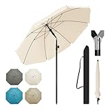 WOLTU Sonnenschirm φ 135 cm, Balkonschirm Strandschirm UV-beständig wasserdicht,...