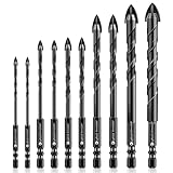 Fliesenbohrer, Lytool 10 tlg.Glasbohrer Steinbohrer Bohrer Set mit Sechskantschaft Universalbohrer...