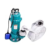 TAUCHPUMPE 1100W IBO SCHNEIDWERK SCHWIMMER mit 2' STORZ C KUPPLUNG und 20m SCHLAUCH Set (KG) -...