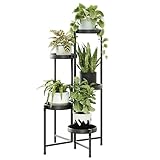 Bamworld Blumenständer Metall 5 Ebenen, Modernes Pflanzenregal für Innen und Außen, Stabiler...