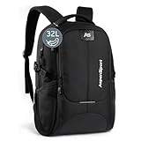 AspenSport Rucksack 32L schwarz I stabiler Tagesrucksack I wasserabweisender Rucksack mit...