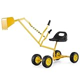 GOPLUS Kinder Sitzbagger, Aufsitzbagger mit 360° drehbarem Sitz, Mitfahrbagger, Outdoor Strand...