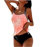 Wyongtao Tankini Damen Bademode Bauchweg Set Push Up Bauch Weg Tankini Damen Freizeit Tankini...