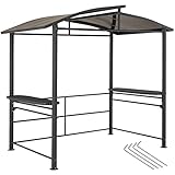 tectake® Outdoor Grillpavillon, Überdachung für Grill, Metall Pavillon für Outdoorküche auf...