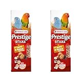 Versele-Laga Prestige Sticks kleine Papageien mit Nüssen & Rosinentopping | Doppelpack | 2 x 60 g |...