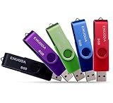 ENUODA 5 Stück USB Stick 8GB USB Speicherstick Rotate Metall Mehrfarbig High Speed USB 2.0 Flash...