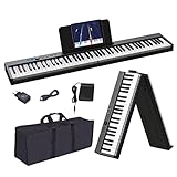 OYAYO Faltbares Klavier mit 88 Tasten Piano Full Size Semi Weighted, Faltbares Klaviertastatur mit...