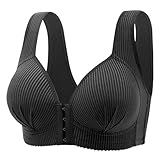 Damen Soft Spitzen Bh Ohne Bügel Bh Mit Vorderverschluss Gepolstert Bralette Comfit...