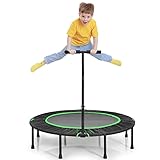 COSTWAY φ 120 cm Mini Trampolin faltbar, Fitness Trampolin mit höhenverstellbarem Griff,...