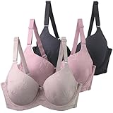 Klassische BHS Damen mit Bügel 3er Pack Komfort Nahtlos BH Set Push Up Sport BH Trainings Schlaf...