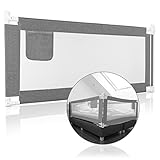 RAWVEL® Bettgitter grau [2m] - Labor geprüft - Rausfallschutz Bett [Eine Seite] - Bettschutzgitter...