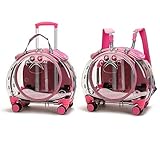 Transportbox für Katzen, Hunde, mit verbesserten, abnehmbaren leisen Rädern, Teleskopgriff und...