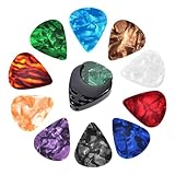 Amesor 10 Stück Plektren Gitarre, Plektren Plectrum, Bunte Gitarrenplektren, Zelluloid Guitar Picks...