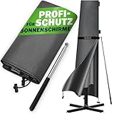 KINGSLEEVE® Sonnenschirm Abdeckung bis Ø 350 cm mit Stab Winterfest Wetterfest Robust Reißfest...