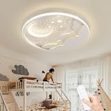 AHXIAOZN LED Kinder Deckenlampe,Stern Mond Deckenleuchte,Kinderzimmer Schlafzimmer Lampe Mit...