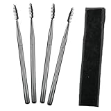 VICASKY 4 Stück Wimpernkamm Bürsten Peitsche Kamm zum Trennen Wimpern Spoolie-Bürste Mikropinsel...