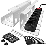 StowBin Kabelkanal Schreibtisch fürs Kabel Management - 2er Set Edelstahl Kabel Organizer...