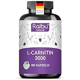 L-Carnitin 3000 Hochdosiert – 180 Vegane Kapseln – 3000 mg L-Carnitin Tartrat pro Tagesdosis –...