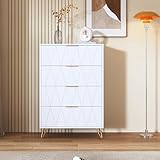 Moderne weiße Kommode mit 4 Schubladen für Schlafzimmer, Erwachsenen-Aufbewahrungsschrank,...