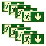 8 Stück Notausgangsschild Nachleuchtend Selbstklebend Fluchtwegschilder Nachleuchtend Hochwertiges...