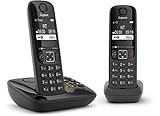 GIGAset AS690AR duo - schwarz - drahtloses Haustelefonset mit Anrufbeantworter - Deutsch